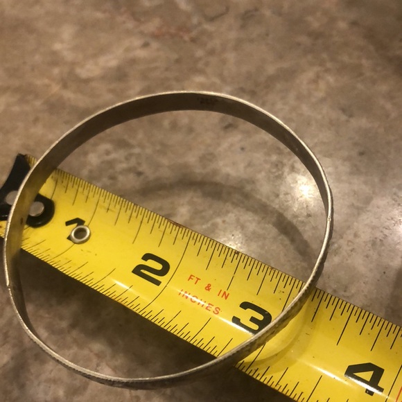 Vintage Taxco Mexico Sterling Silver Leaf Bangle Bracelet - Picture 5 of 6